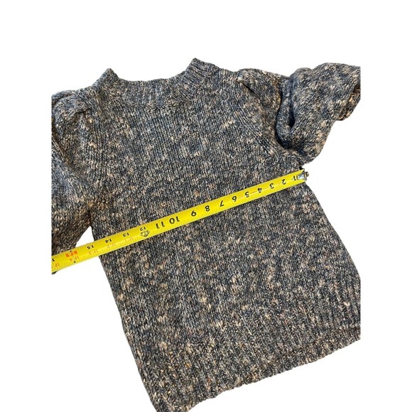 Madewell Pleated Shoulder Balloon‎ Sleeve Blue Chunky Knit Sweater Small - Picture 7 of 10